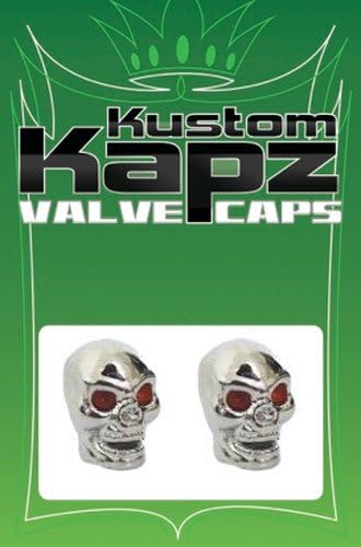 KUSTOM KAPZ CHROME SKULL VALVE CAP tire wheel stem custom dirt car honda bike fx