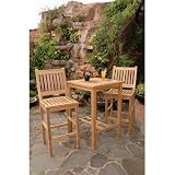 Avalon 3 Piece Square Bar Table Set