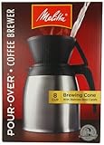 Melitta 8 Cup Pour-Over Coffee Brewer with Stainless Steel Carafe, 2.80 Pound