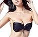 LISWIC Women's Ultralite Backless Strapless Silicone Push-Up Deep V-shaped Bra