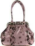 Womens Purple Snake Metal Frame Vintage Grab Handbag