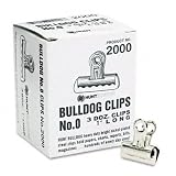 Bright Nickel-Plated Steel Bulldog Clips, 1 Wide, 1/4 Capacity, 36/Box EPI2000