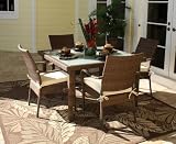 Grenada 5 Piece Square Dining Set with Arm Chairs Antique Brown