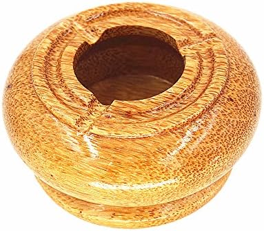 BaibaiShun Handicrafts China Wooden Coconut Carving Big Ashtray for Smoking,Storing or Unique Gift,Red Brown