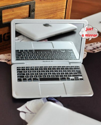WHITE Apple Macbook Mirrorbook Air Make Up Cosmetic Pocket Mirror Woman Cosmetic HandBag FREE TRACKING NUMBER