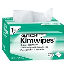 Kimtech 34155 White KimWipes Delicate Task Wipers in Pop-Up Box, 4.4" x 8.4" Size (Case of 60 Boxes, 280 per Box)