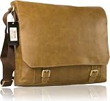 BRUNO BANANI Leder Umhängetasche QUIETNESS POSTBAG Schultertasche Cognac