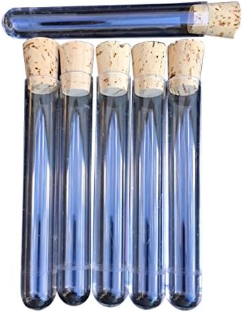 Clear Plastic Test Tubes- 6 Pack W/ Corks
