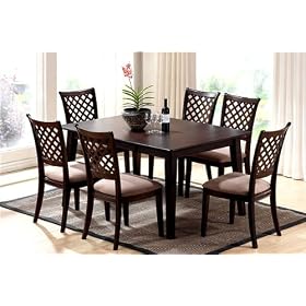 7pcs Tommy Espresso Dining Table and Chairs Set by