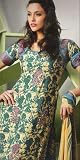 Fawn Faux Crepe Churidar Kameez Unstitched Dress Material with Dupatta