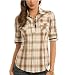 G by GUESS Windland Cuffed Camp Shirt, KHAKI (L)
