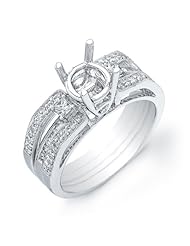 14k White Gold 0.22 Ctw Bridal Set - Size 7