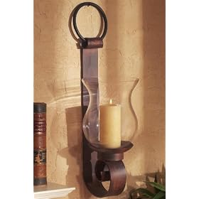 Chelsea Wall Hurricane With Candle, 27Hx8W, METAL by Home Decorators Collection