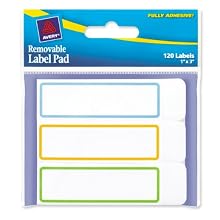 Avery Removable Label Pad, 1 x 3 Inches, Assorted Borders, 120 Labels (22014)