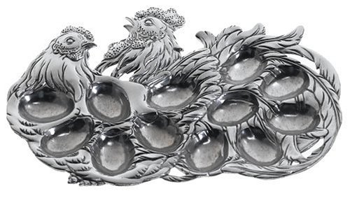 Arthur Court Rooster 12-Deviled Egg Holder