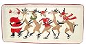 Department 56 Santa Claus & Reindeer Cookie Or Bread Platter #91986