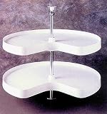 28in Kidney Lazy Susan Set Almond