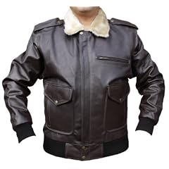 Lederjacke Bomberjacke Pilotenjacke Fliegerjacke Motorradjacke Braun, Herrengr��e:54