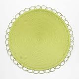Tag Chelsea Round Woven Placemat, Green, 16-Inch Diameter