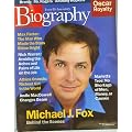Biography Magazine March 2000 - Michael J Fox, Max Factor, Nick Warren, Athina Onassis, Andie MacDowell book cover