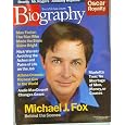 Biography Magazine March 2000 - Michael J Fox, Max Factor, Nick Warren, Athina Onassis, Andie MacDowell