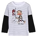 Toddler Boys' Paul Frank Long-sleeve 2fer Guitar Julius Tee - White
