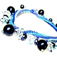 Crystal Pearl Herringbone Blue Saphire Bracelet Flexible "Blue Like Jazz" - Fair Trade