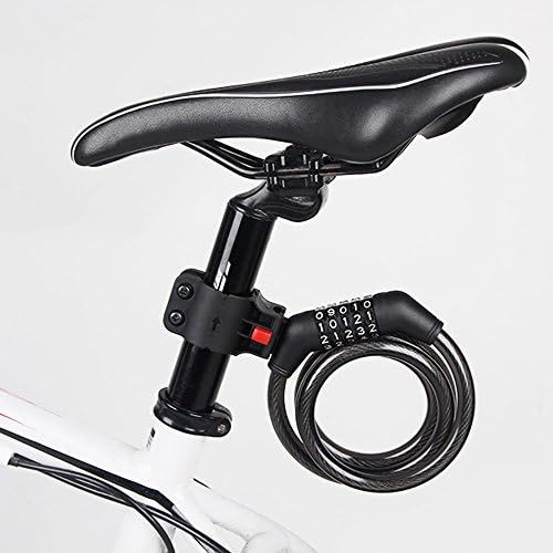 Bike Lock, 5 Digit Combination 4 ft x0.47 Inch Self Coiling Anti-thief For Motor Bike Baby Carts Tool Boxes(black)