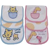 3-Pack Safari Burp Cloths, Pink