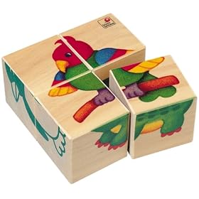 SELECTA Wooden Cube Puzzle - Zoo Babies by Selecta