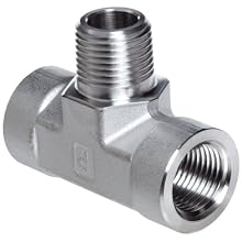 Parker Stainless Steel 316 Pipe Fitting, Branch Tee, NPT Female X NPT Female X NPT Male