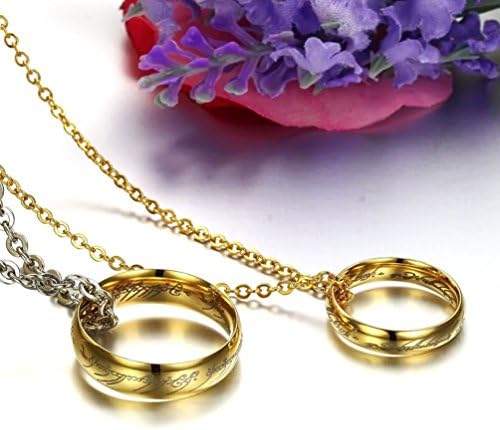 Fashion J Couple Jewelry The Lord Of The Rings Letter Exquisite Totem Titanium Steel Pendant Necklace With Chains