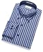 Van Heusen Men's Long Sleeve Pinpoint Fancy Bold Blue Stripe Shirt