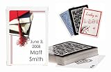 Baby Keepsake: Graduation Cap And Books Design Personalized Playing Card Favors - wit (Set of 30)