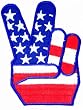 USA Peace Fingers Embroidered Patch 1960s Reproduction V Victory Sign Iron-On Anti-War Symbol