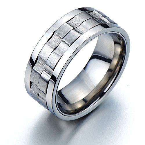 Refined style stainless steel spinner unisex ring man r…