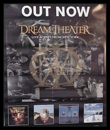 Dream Theater (Live Scenes from New York, Original, Double-Sided) Gold Wood-Mounted Music Poster Print - 18