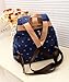 ZPS Fashion Girls Canvas Pastoral Floral Flower Leisure Backpack School Bag (Blue)