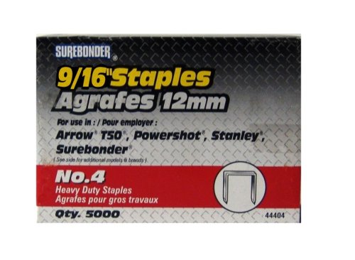 Surebonder 44404 #4 9/16-Inch Length Heavy Duty Staples, 5000 Count Per Box