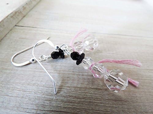 Crystal Snowman Sterling Silver Earrings with Swarovski Crystals and Light PINK Scarf