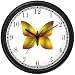 Golden & Marigold Butterfly - JP Animal Wall Clock by WatchBuddy Timepieces (Black Frame)