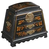Peony Leather Jewelry Box - Black
