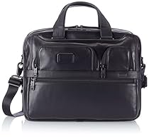 Tumi Alpha 2 Expandable Organizer Laptop Leather Brief, Black, One Size
