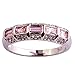 Psiroy 925 Sterling Silver Stunning Created Gorgeous Women's 2mm*4mm Emerald Cut Pink Topaz Filled Ring