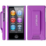 Minisuit JAZZ Slim Shell Case with Belt Clip + Screen Protector for iPod Nano 7 or 8 / 7th or 8th Gen (Rubberized Purple)
