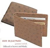 Zelli Bi-Fold Ostrich Wallet
