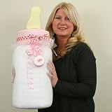Baby Bottle Blankie - Pink - Girl Baby Shower Gift and Baby Shower Centerpiece Idea