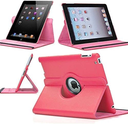 Nozza 360 Degree Rotating iPad 2 Case (Baby Pink): Folio Convertible Cover Multi-angle Vertical and Horizontal Stand with Smart On/Off for the Apple iPad 2/the New iPad (iPad 3)/iPad 4 NOT for iPad Air