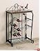 Black & Cherry Finish Wine Rack w/12 Bottle Wine & Ice Bucket Storage
