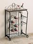 Black & Cherry Finish Wine Rack w/12 Bottle Wine & Ice Bucket Storage